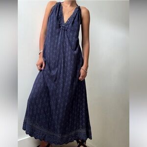 HOST PICK 🎉🎉 Isabel Marant Blue Studded Halter Silk / Cotton Maxi Dress